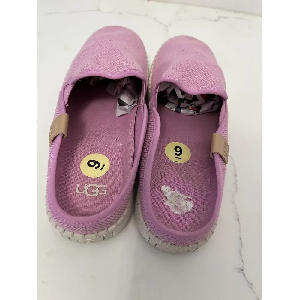 UGG Womens Espadrilles 9 Slip On Back Lavender Shoes Canvas Summer Beach Coastal - Picture 4 of 5